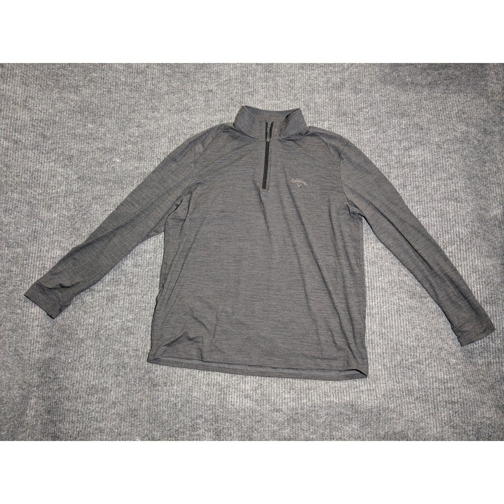 Callaway Men's 1/4 Zip Gray Long Sleeve Shirt Size XL